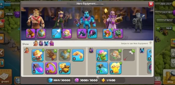 COC168 Semi Max TH12 | BK 40 AQ 40 MP 28 Warden 25 | 5 Builders | 984 Gems 